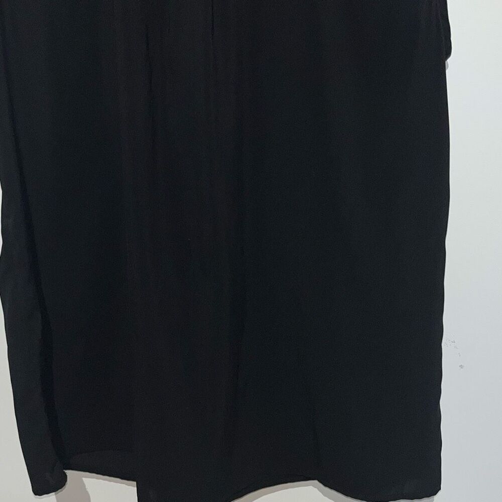 Calvin Klein Women's Black Pleated Neck Button Front Sleeveless Blouse Medium - Picture 5 of 8